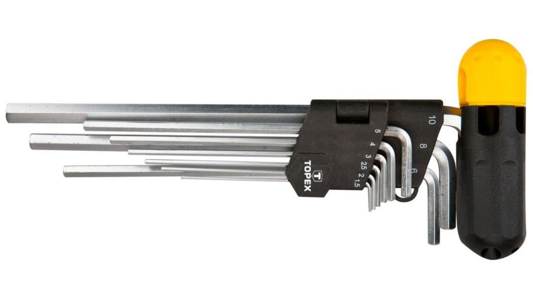 Topex 35D962 imbuszkulcs készlet markolattal, CrV acél, 9 részes termék fő termékképe