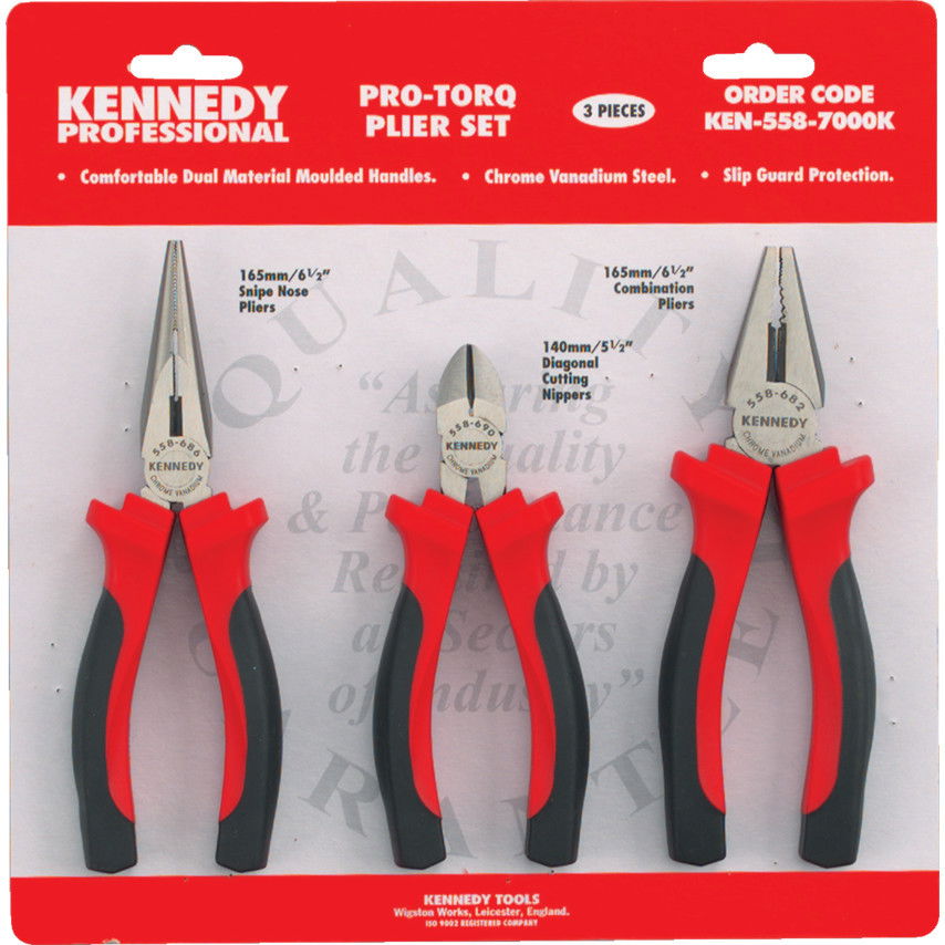 KENNEDY Pro-Torq kényelmes fogású fogó készlet, 3 részes termék fő termékképe